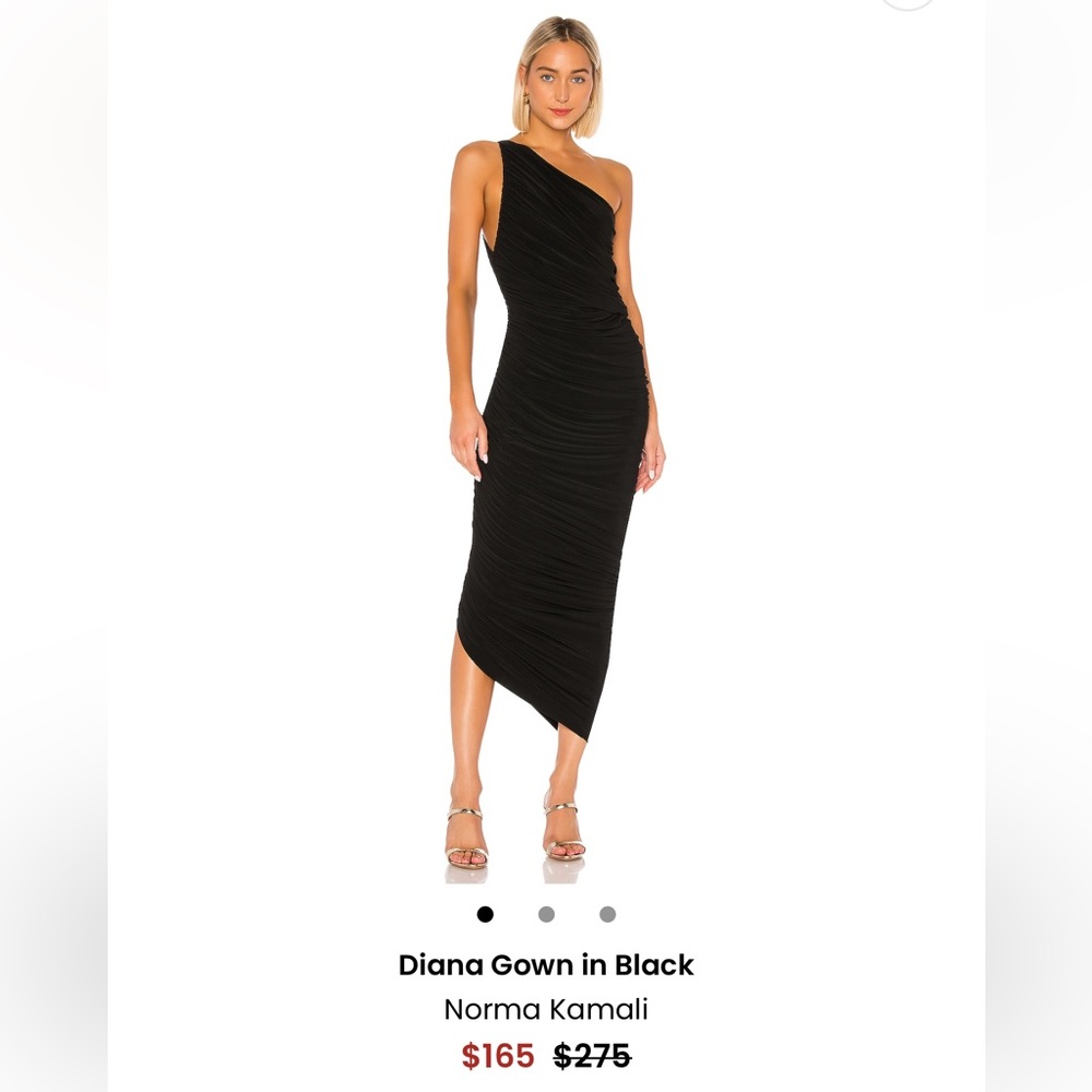 Norma Kamali Diana Gown - Asymmetrical Black Dress